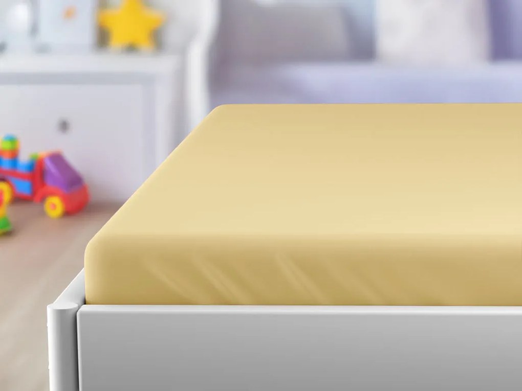 Jersey gyerek lepedő kiságyba krém 70x140 cm