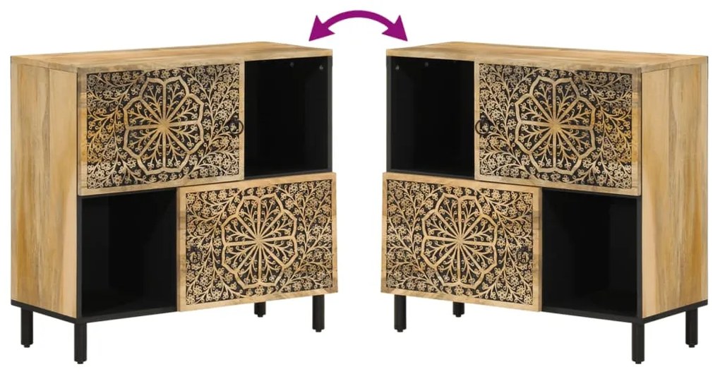 tömör mangófa tálalószekrény 80 x 33 x 75 cm