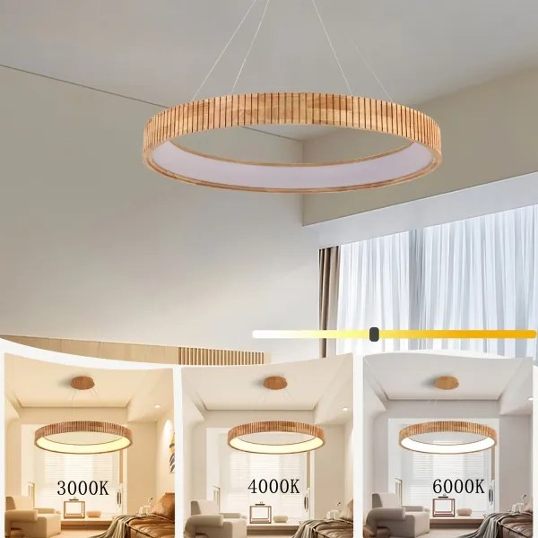 Brilagi - FALCON WOOD MODERN kábeles LED csillár, 60W, 230V, Ø 80 cm, fa