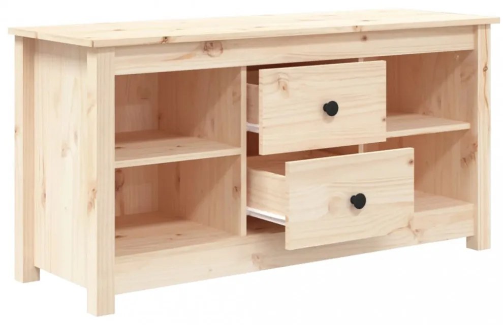 tömör fenyőfa TV-szekrény 103 x 36,5 x 52 cm