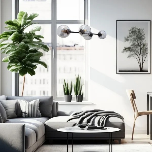 Csillár zsinóron LATIL 4xE27/60W/230V fekete