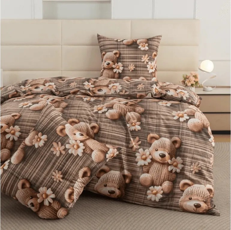 Mikroszálas ágyneműhuzat SPRING BEAR barna Ágyneműhuzat mérete: 70 x 80 cm | 140 x 200 cm