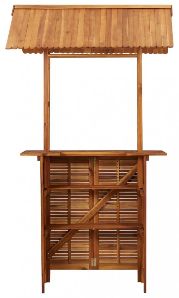 tömör akácfa kültéri bárasztal tetővel 113x106x217 cm
