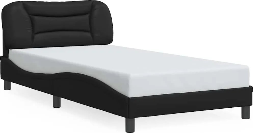 vidaXL fekete műbőr ágykeret matrac nélkül Hvar 100x203 cm