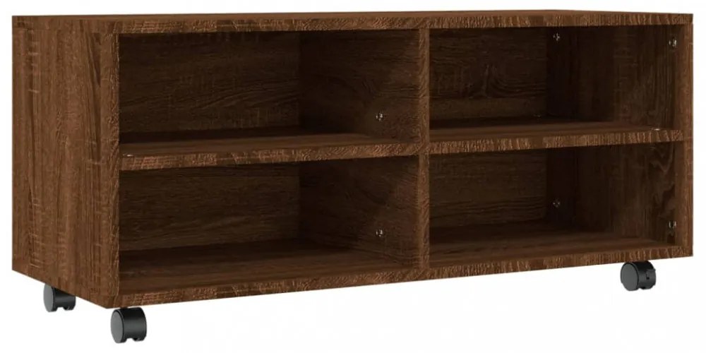 barna tölgyszínű szerelt fa TV-szekrény 90x35x35 cm
