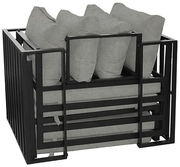 Kerti Bútorszett, Fém + Szövet, Szürke. AZ-L1761 SIL