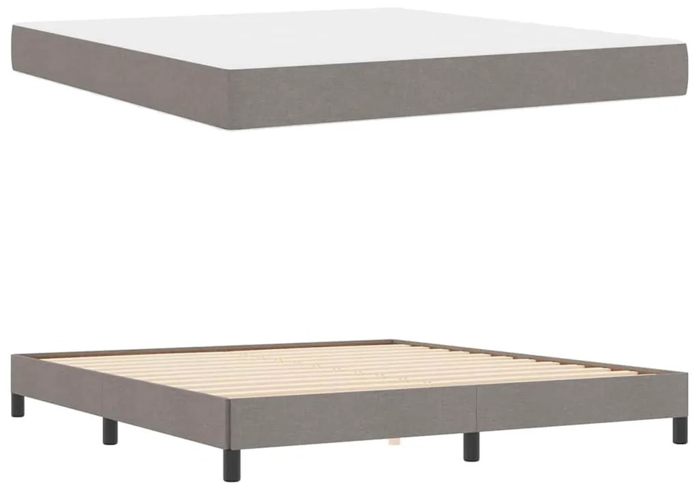 Boxrugós ágy matracmal Tópszínű 180 x 200 cm szövet