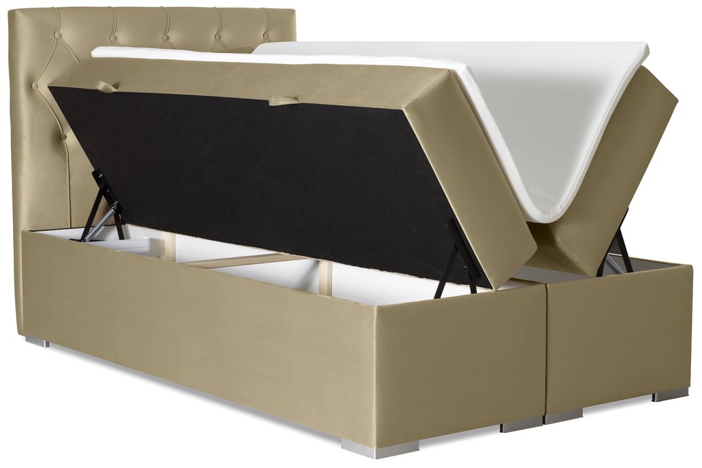 Franciaágy Boxspring 140 cm Ronda (arany) (tárolóhellyel). Akció -17%. 1044226