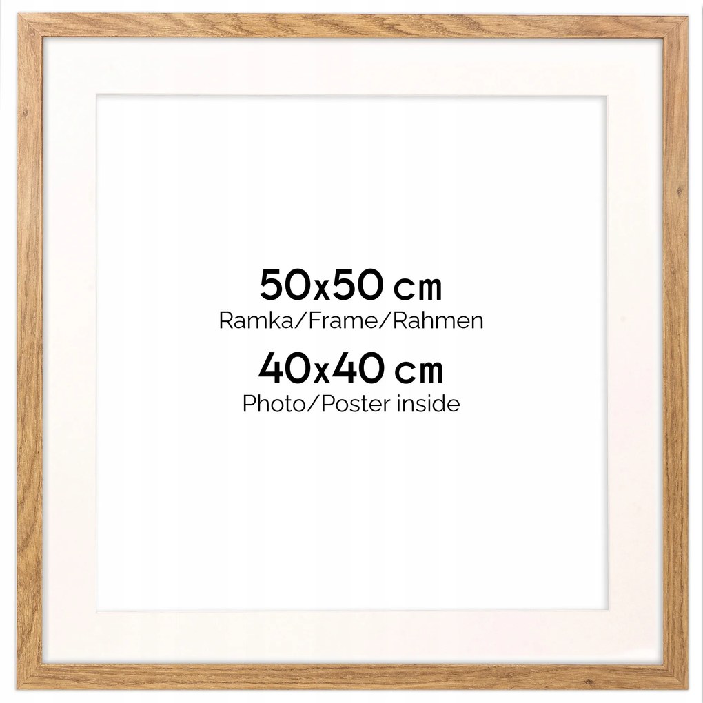 Elegáns 50x50 cm-es képkeret passe-partout 40x40 cm