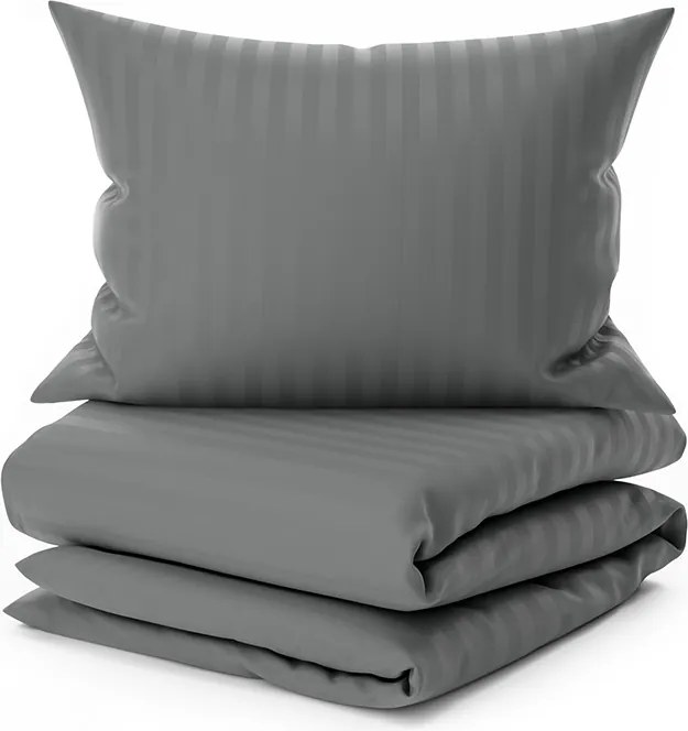 Hotel mikroszálas ágynemű JASMINE PURE szürke - 1 cm csíkos, hotel zseb Ágyneműhuzat mérete: 70 x 90 cm | 140 x 200 cm