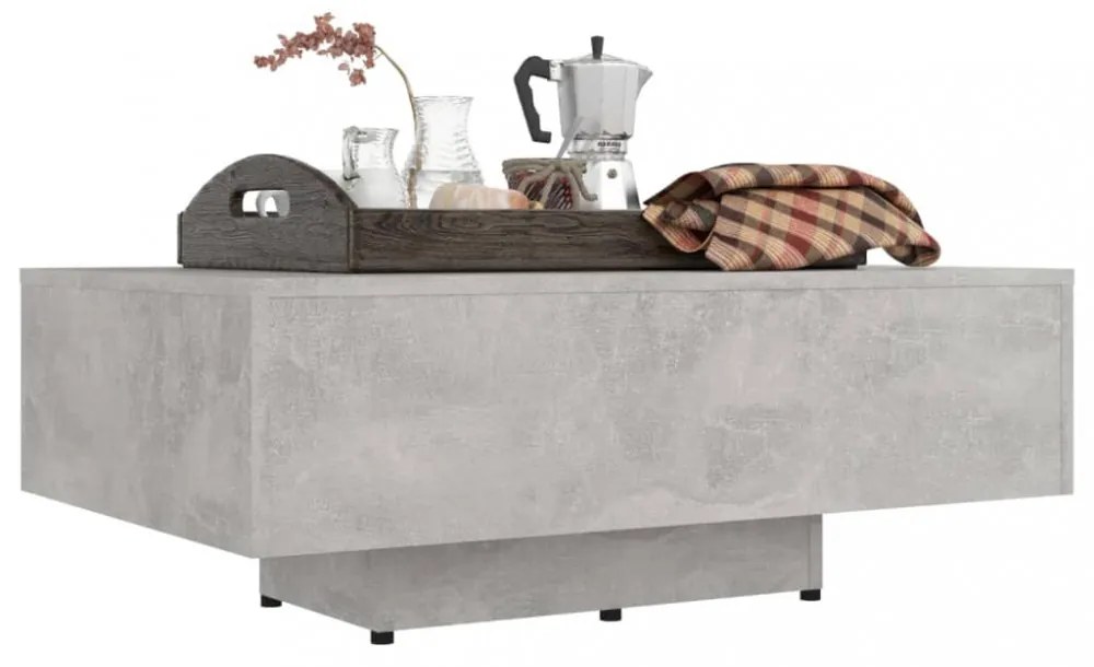 betonszürke szerelt fa dohányzóasztal 85 x 55 x 31 cm
