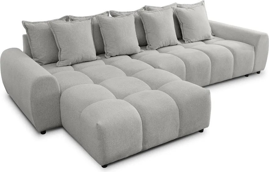 Világosszürke sarokkanapé (bal oldali-heverő résszel) Albane – Ropez