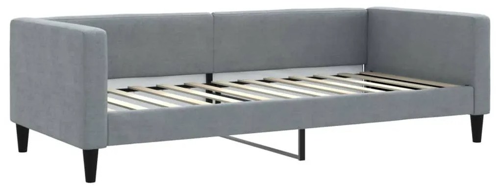 világosszürke kihúzható szövet heverő fiókokkal 100 x 200 cm
