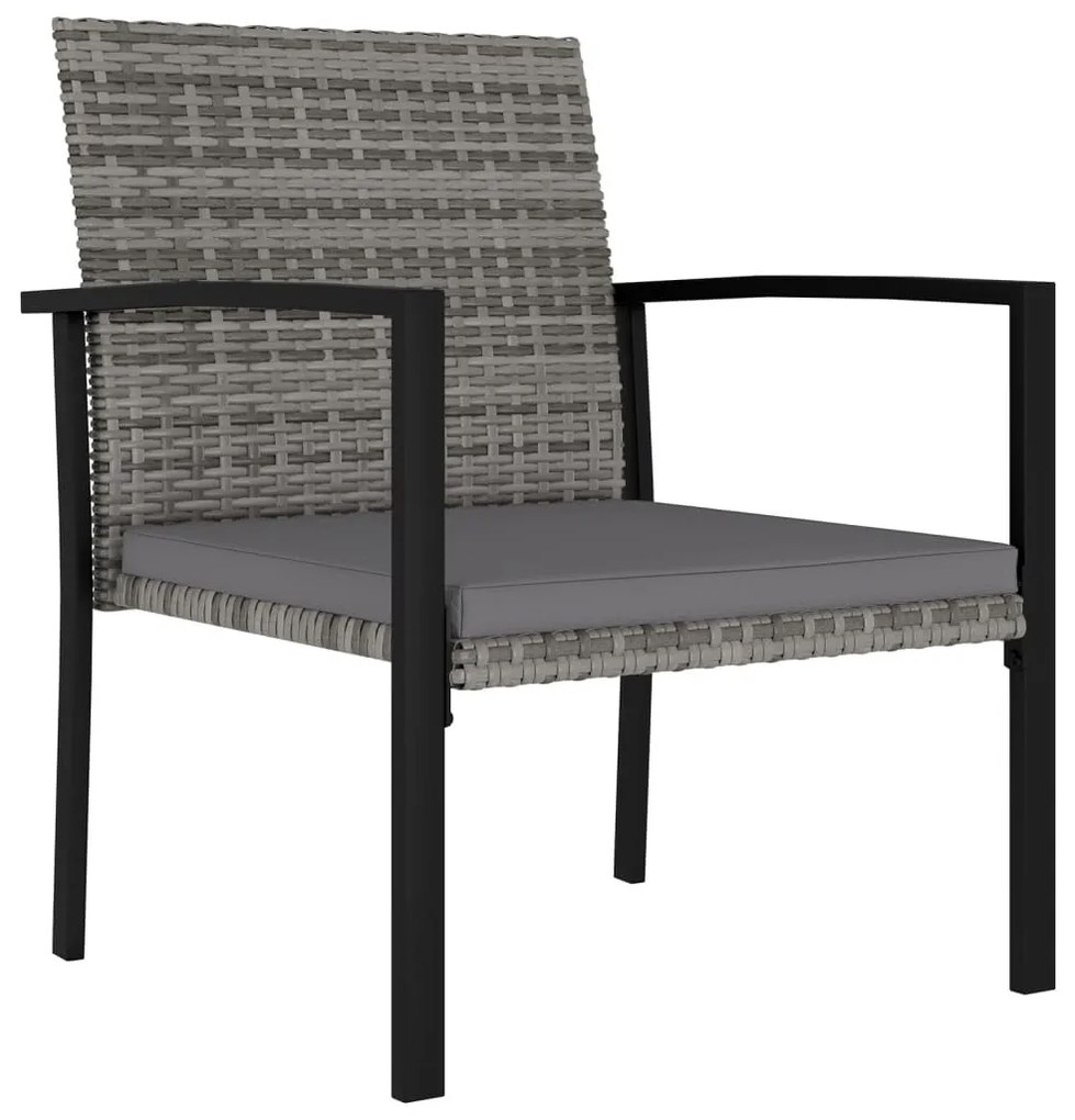 4 db szürke polyrattan kerti étkezőszék