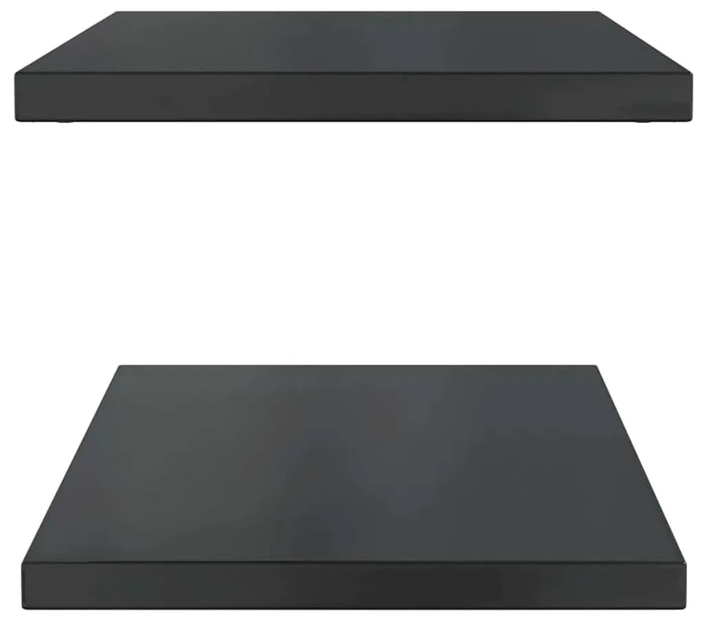 2 db fekete rozsdamentes acél fali polc 75 x 40 x 3 cm