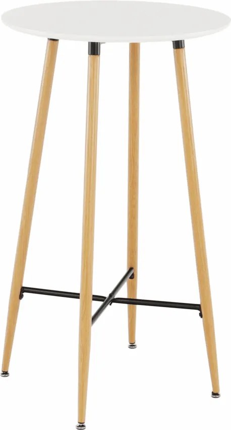 Bárasztal, fehér/tölgy, átmérő 60 cm, IMAM