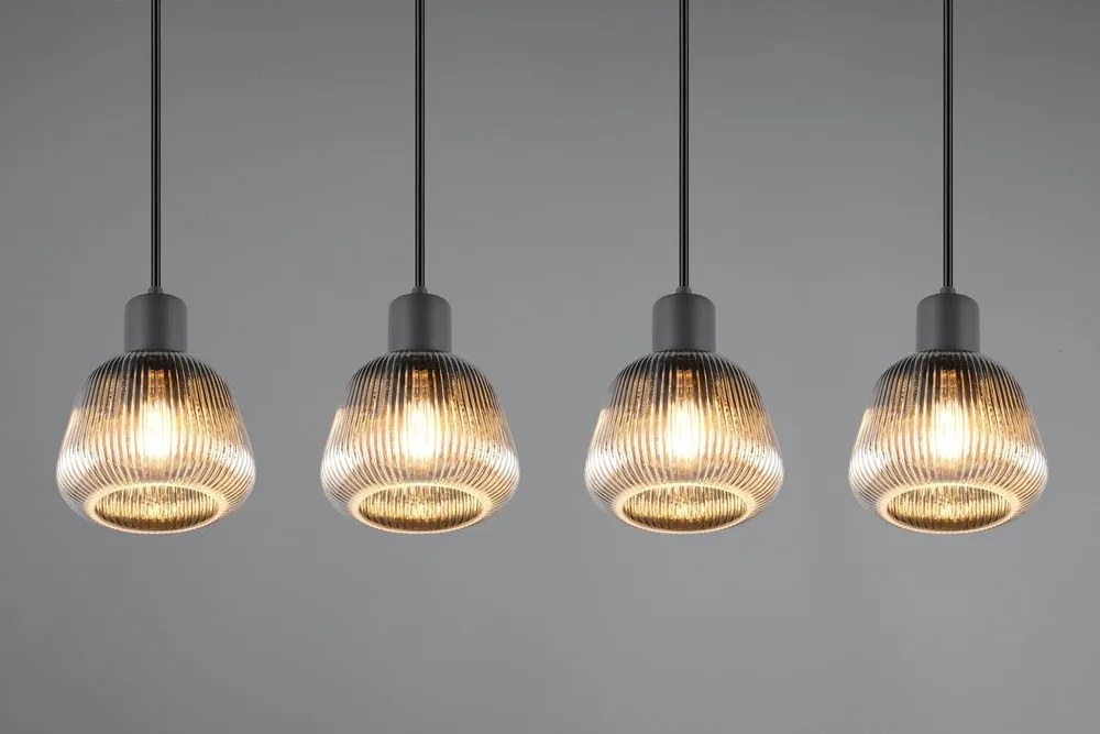 Fekete függőlámpa üveg búrával ø 15 cm Tarifa – Trio