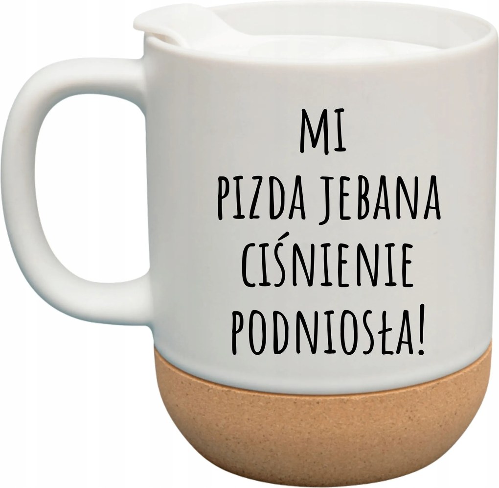 Fehér Bögre Parafa Fedéllel, Ajándék Vérnyomás Emelő