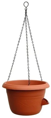 Plastia Önöntöző függesztett virágtartó, 30 cm, terrakotta , 30 cm átmérőjű