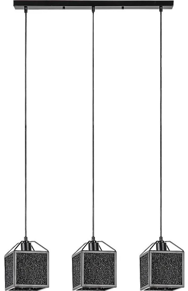 Rabalux 72219 - Csillár zsinóron SAMILO 3xE27/40W/230V fekete