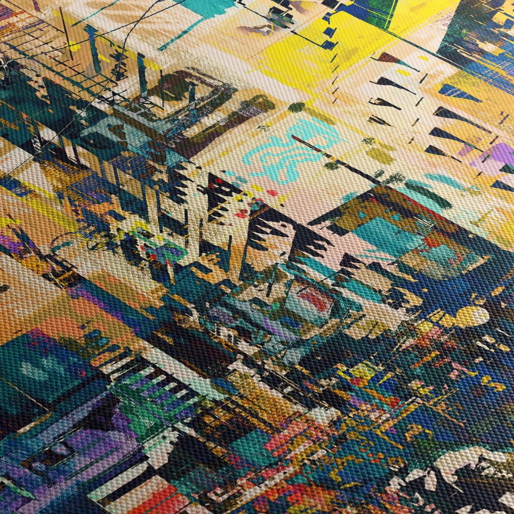 Kép - Festett absztrakció (órával) (90x30 cm)
