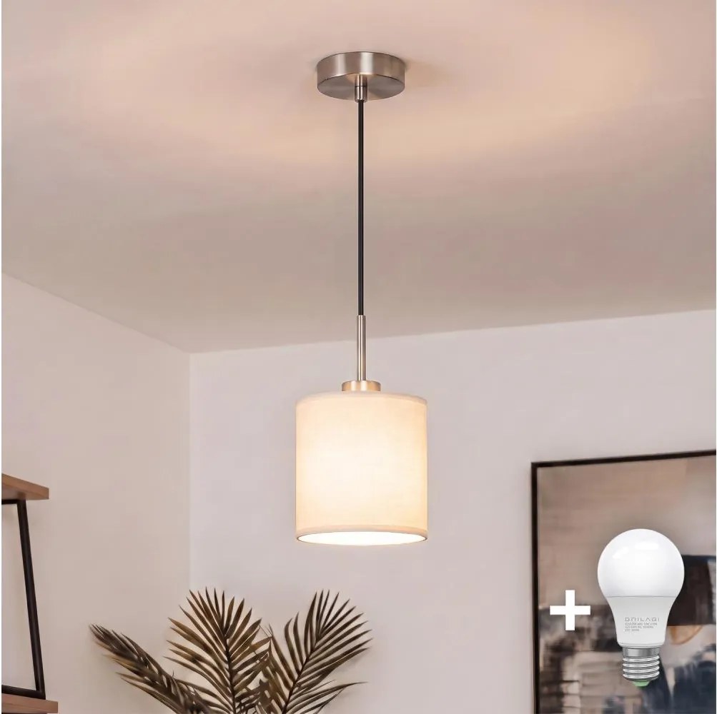 BRILAGI - NUBILA LED kábeles függeszték 1xE27/60W/230V, átm. 14 cm, fekete/krém