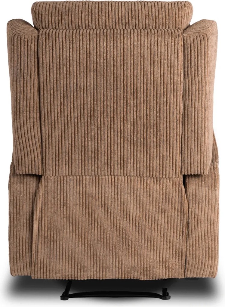 Masszázsfunkciós dönthető fotel barna kordbársony kárpitozással – SEBASTIAN
