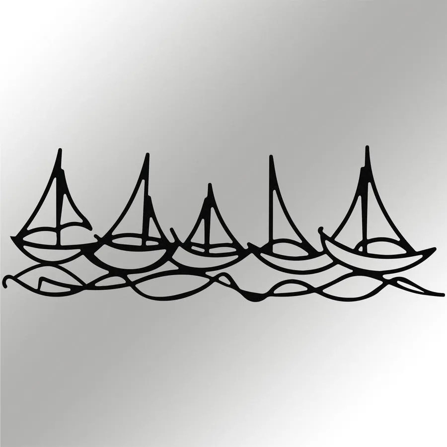 Fém fali dekoráció, Ships In Water