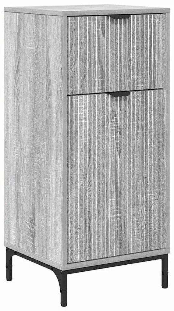 Fürdőszoba bútor szett fiókkal Szürke Sonoma Műanyag fa, fém