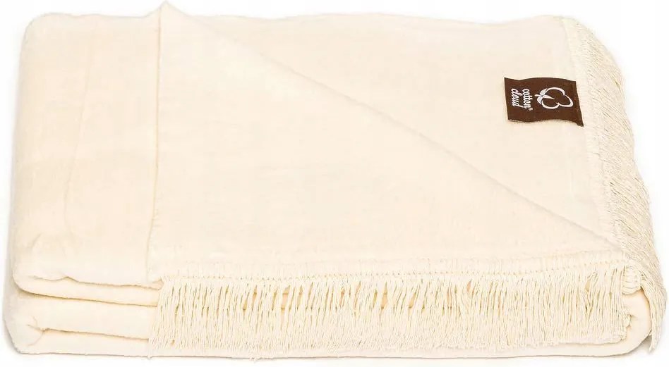 Pamut akril takaró 150x200 0293/2 krémszínű pléd ágytakaró