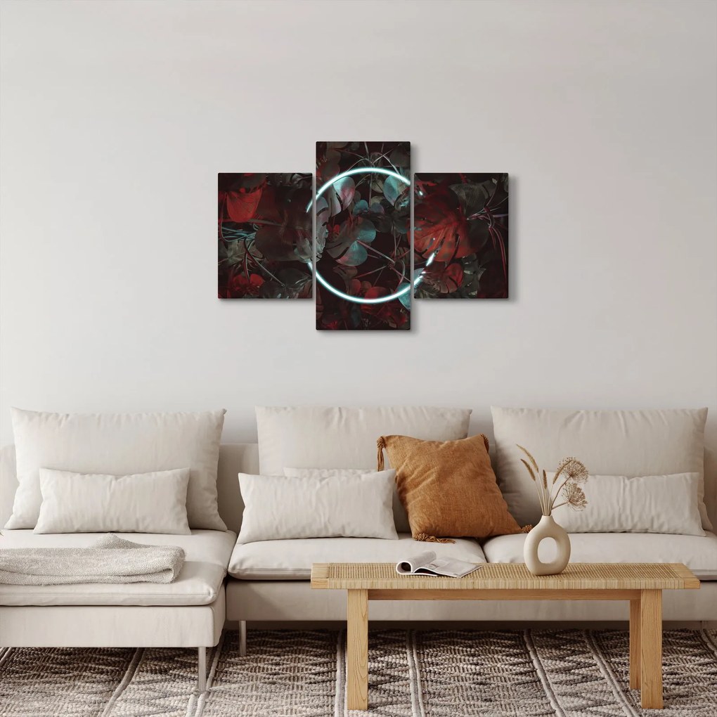 Kép - Neon kör a pálmafák között (90x60 cm)