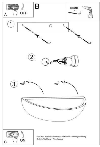 Fali lámpa OSKAR 1xE27/60W/230V
