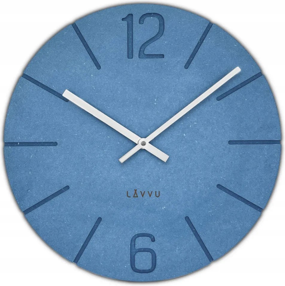 Kerek Kék Falióra Lavvu Natur Eco Mdf Handmade LCT5022 34 cm