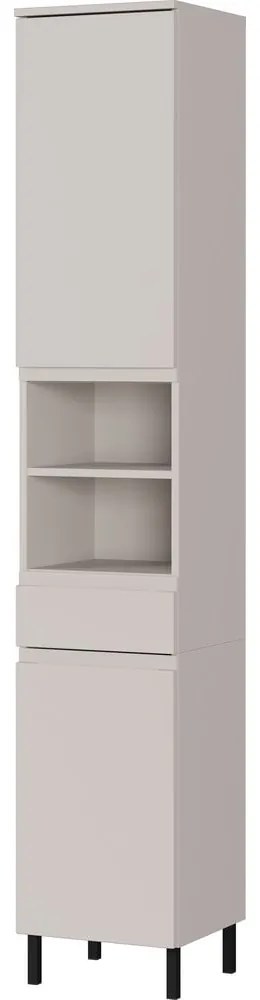 Krémszínű magas-keskeny fürdőszoba szekrény 34x190 cm Salinas – Germania
