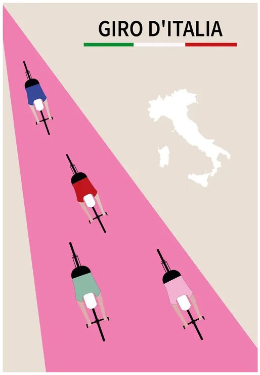 Illusztráció Giro d Italia, Poster Paperago