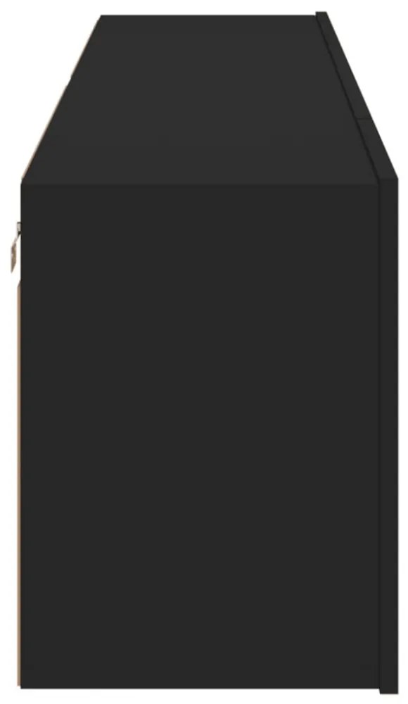 2 db fekete falra szerelhető TV-szekrény 80 x 30 x 41 cm