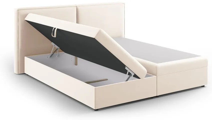 Krémszínű ágyneműtartós boxspring ágy 160x200 cm Arendal – Cosmopolitan Design