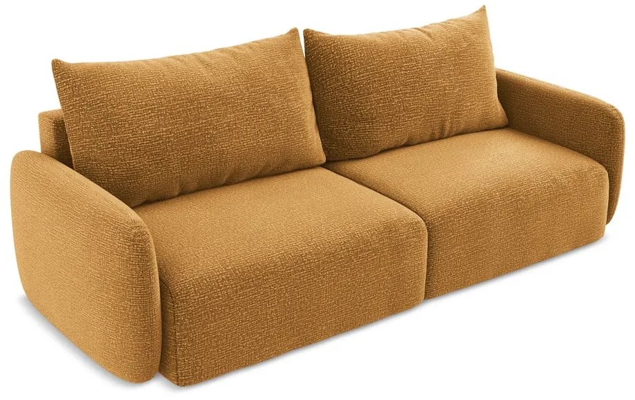 Narancssárga kinyitható-tárolóhelyes kanapé 238 cm Kalena – Makamii
