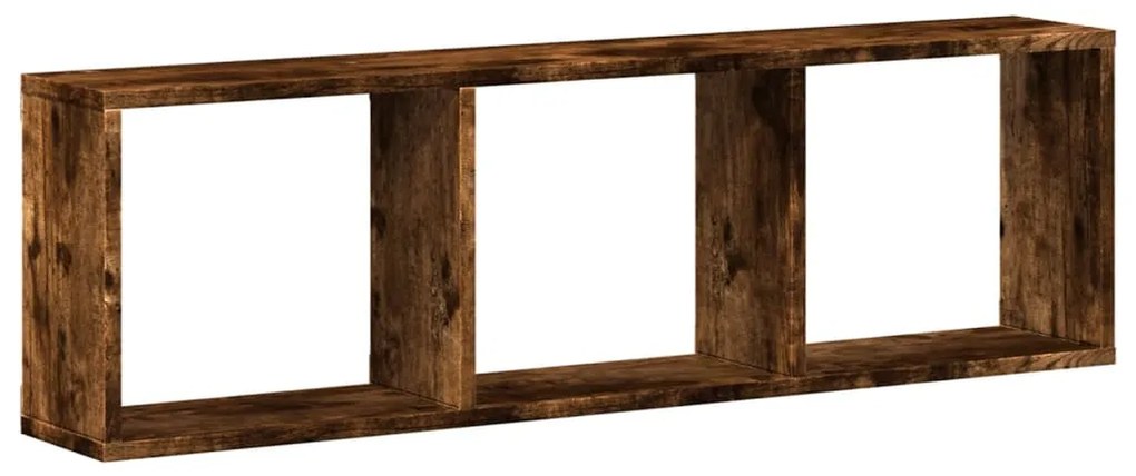 füstös tölgy színű szerelt fa fali szekrény 100 x 16 x 30 cm