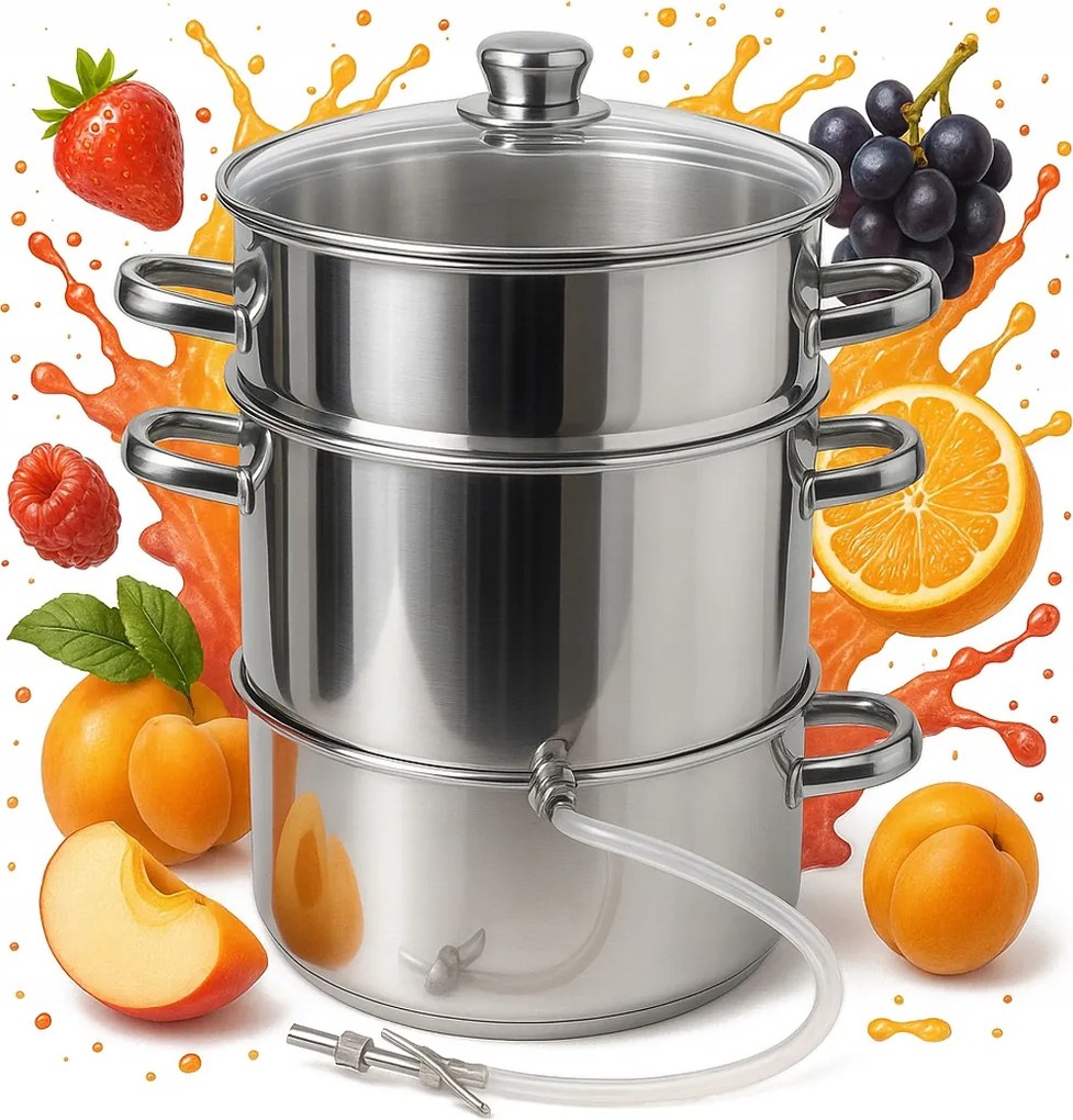 Rozsdamentes Acél Gyümölcscentrifuga 8L