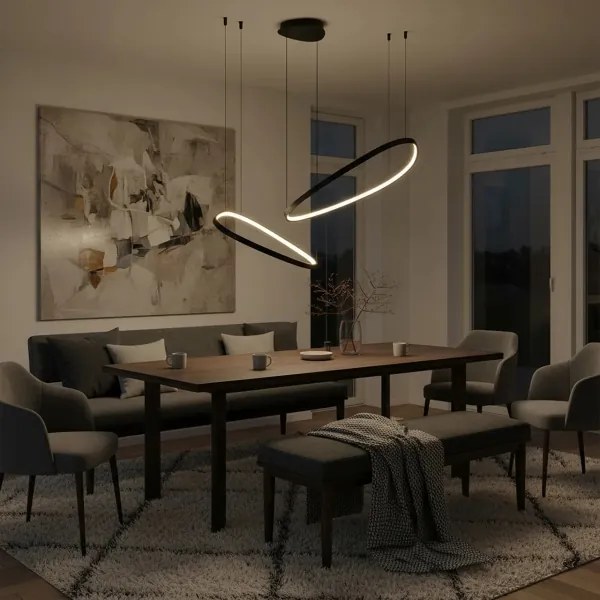 LED csillár kábelen MICHELLE LED/48W/230V 4000K fekete