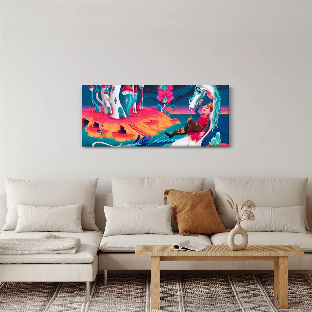 Kép - a herceg és a sárkány hercegnő (120x50 cm)