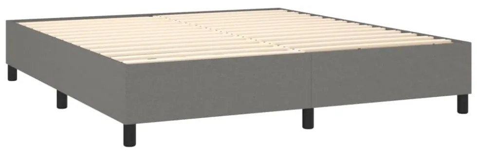 sötétszürke szövet rugós és LED-es ágy matraccal 180 x 200 cm
