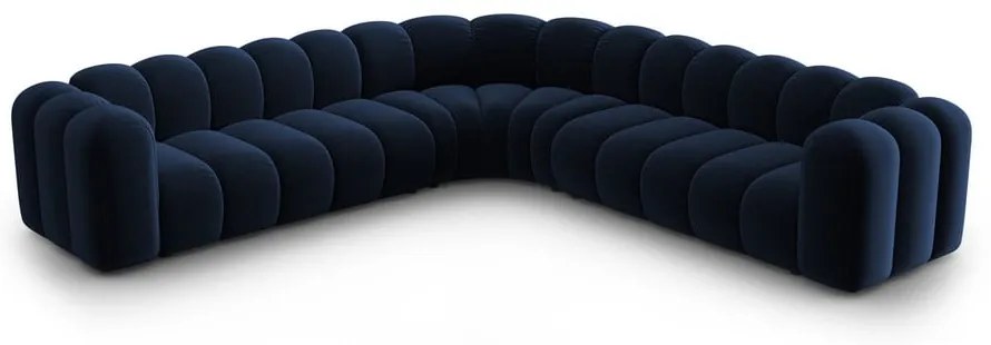 Kék bársony moduláris sarokkanapé Lupine – Micadoni