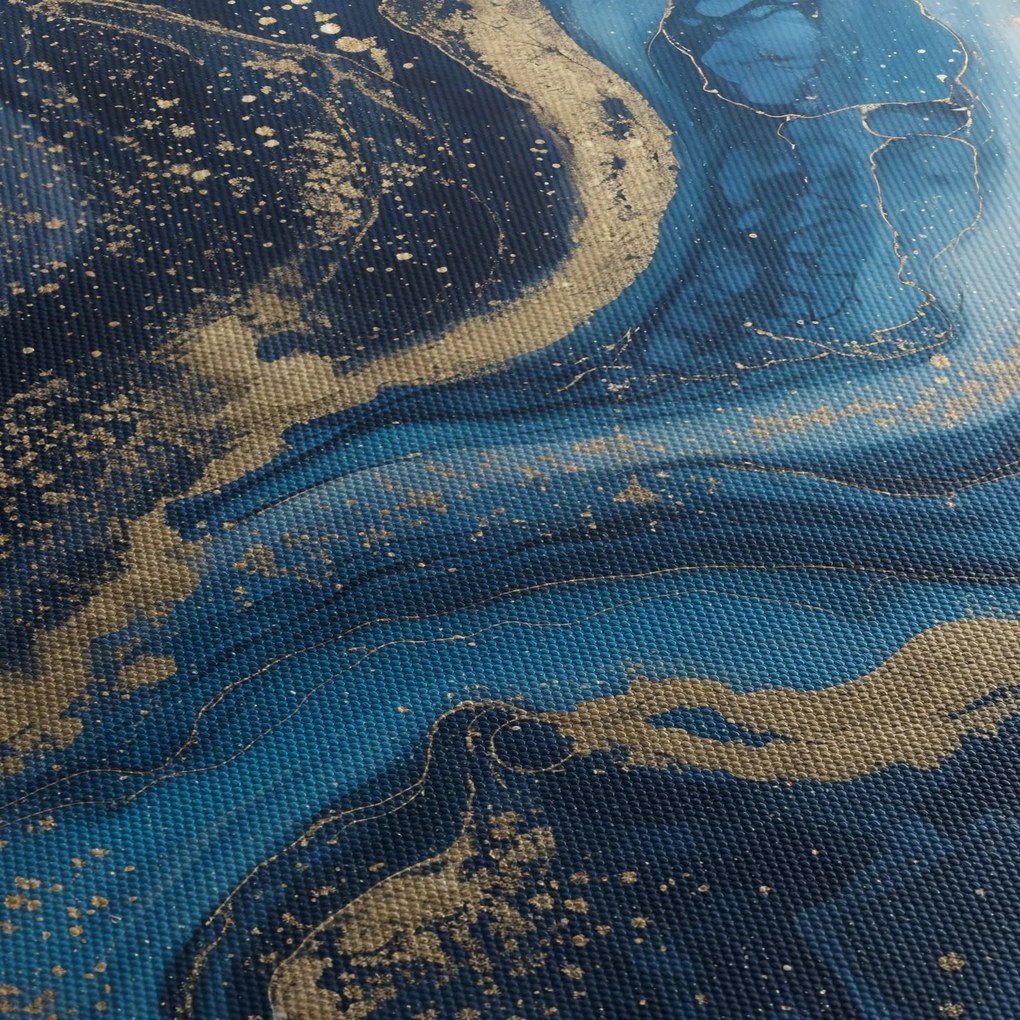 Kép - Kék-arany absztrakt márvány (150x105 cm)