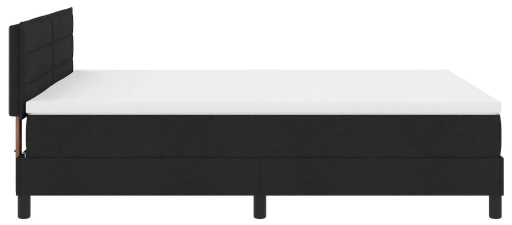Boxspring Ágy Matracccal és LED Fénnyel Fekete 140x190 cm Szövet