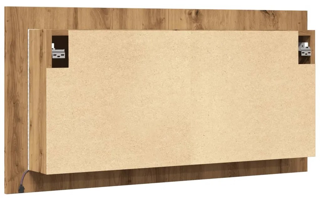 kézműves tölgy szerelt fa tükrösszekrény LED-del 90x12x45 cm