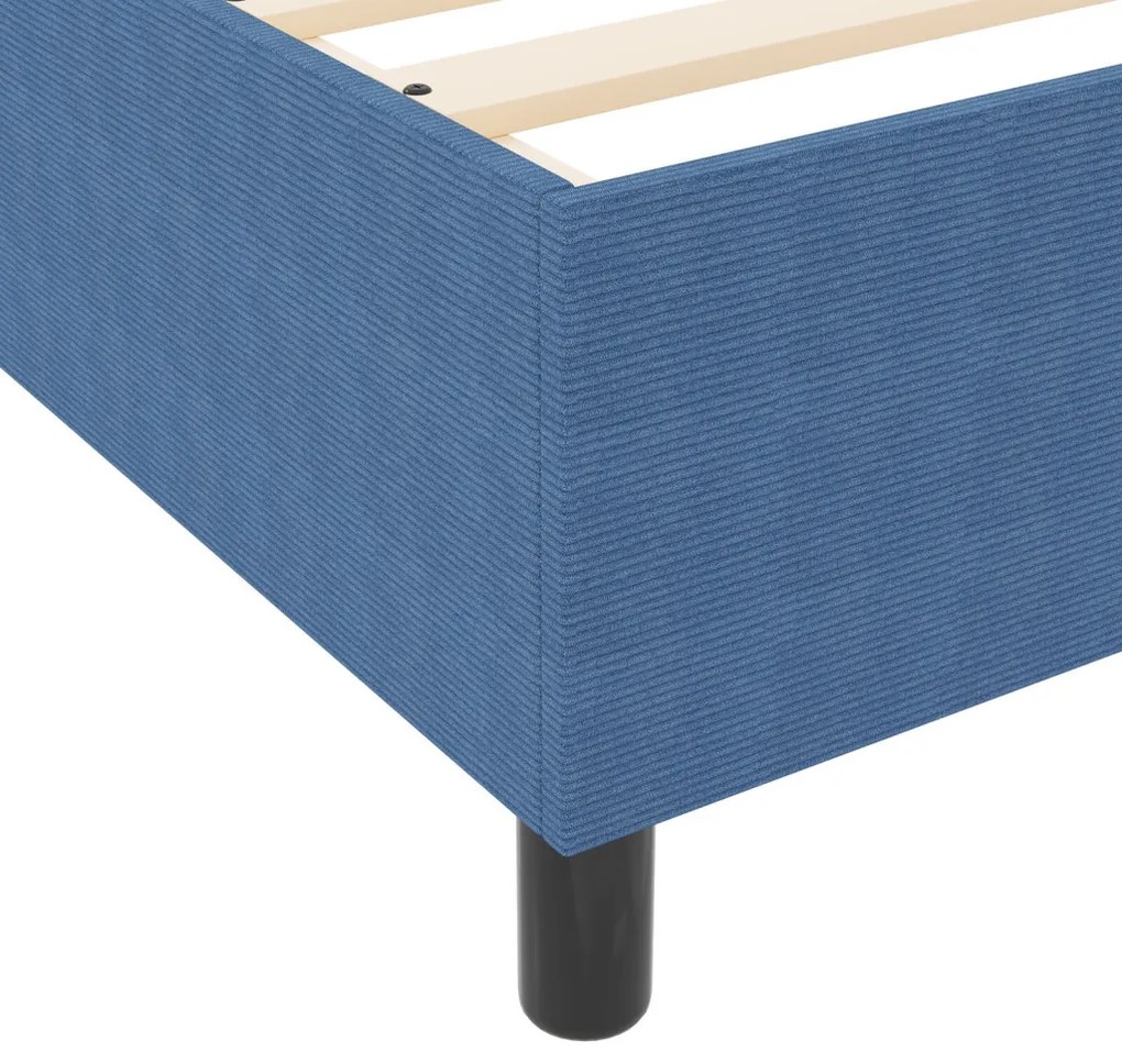 Boxspring Ágy Kék Szuper King Corduroy Szövet