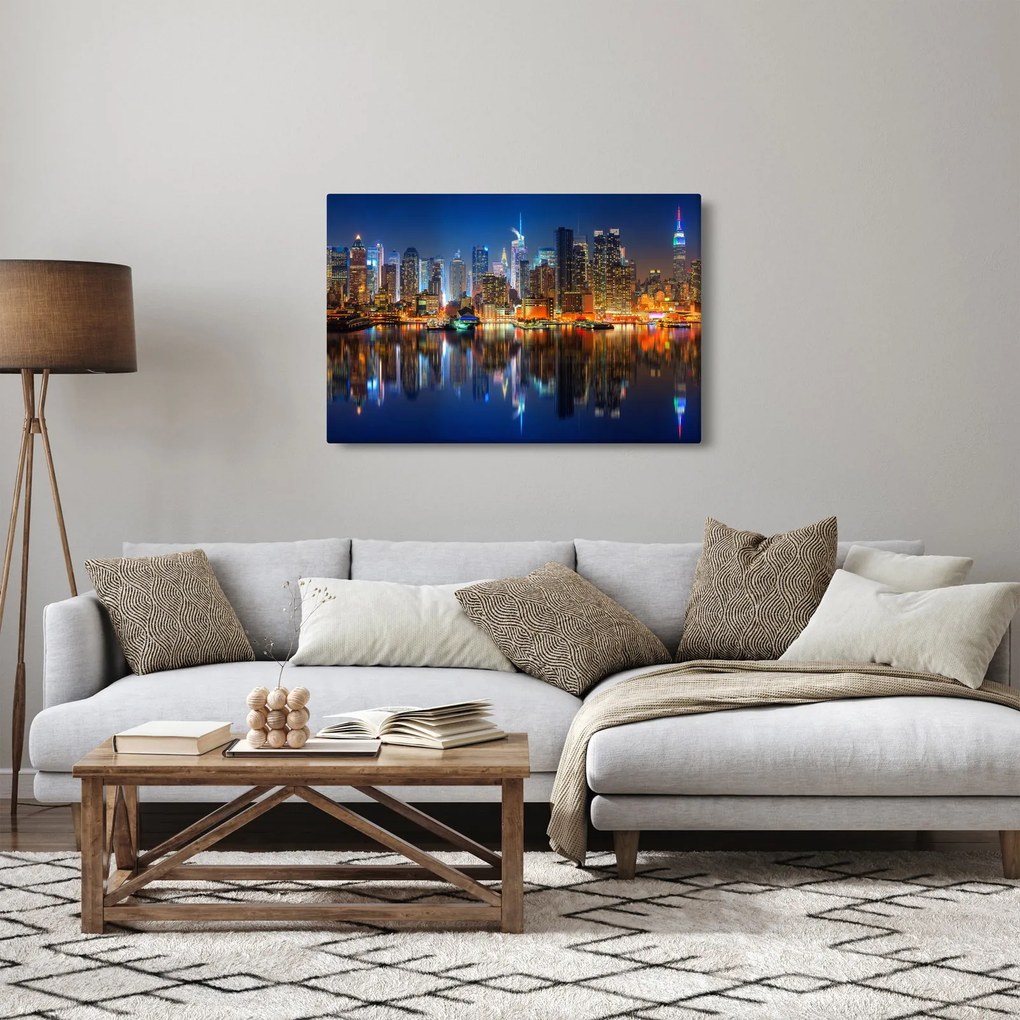 Manhattan képe éjjel (90x60 cm)