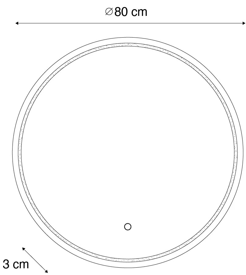 Modern fürdőszobai tükör 80 cm LED-del és érintős dimmerrel - Sebas